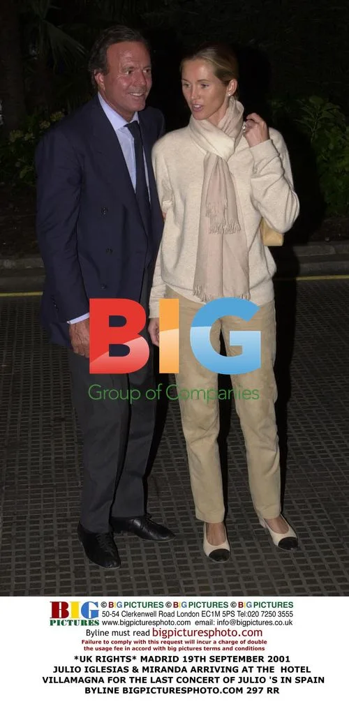 Julio Iglesias & Miranda Arrive at Hotel Villamagna