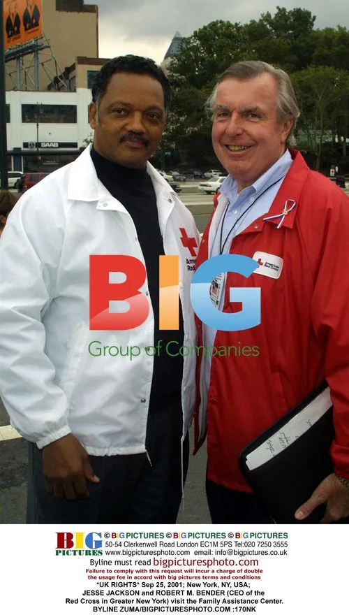 Jesse Jackson and Robert M. Bender visit Family Assistance Center