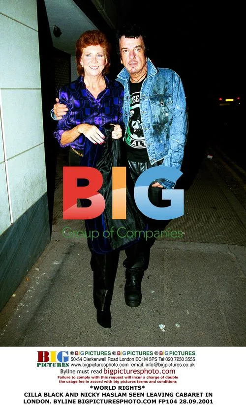 Cilla Black and Nicky Haslam Leaving Cabaret in London