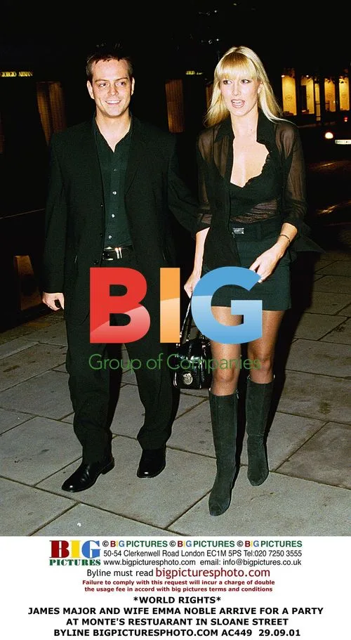 James Major and Emma Noble arrive for party