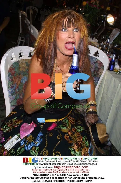 Betsey Johnson backstage at Spring 2002 show