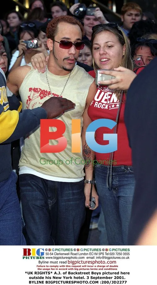 A.J. of Backstreet Boys outside NY hotel