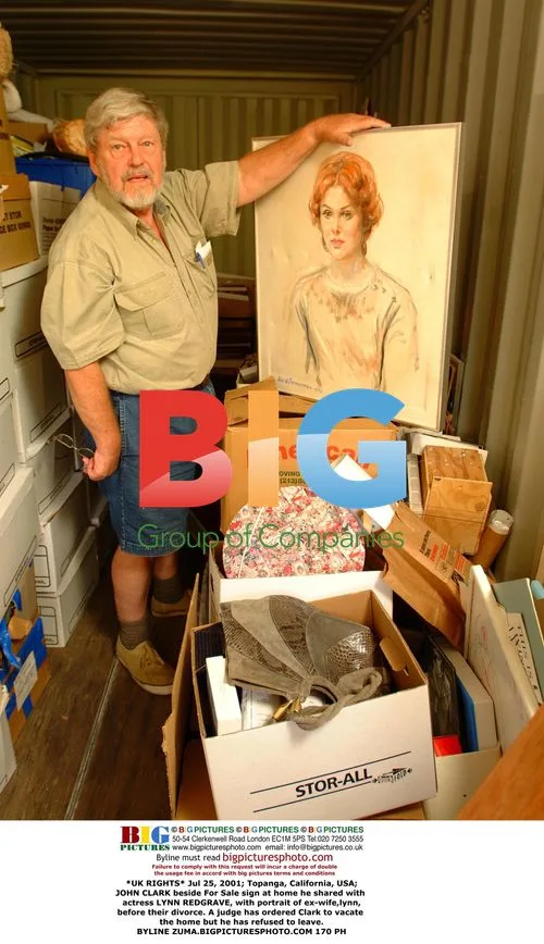 John Clark with Lynn Redgrave's portrait before divorce
