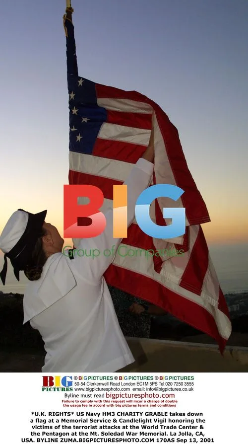 U.S. Navy sailor at 9/11 memorial in La Jolla