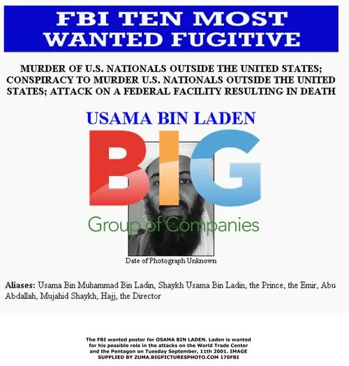 FBI Wanted Poster for Osama Bin Laden