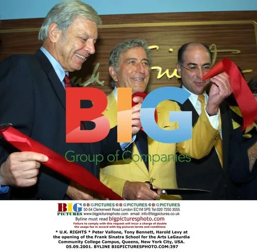 Peter Vallone, Tony Bennett, Harold Levy at Frank Sinatra School opening