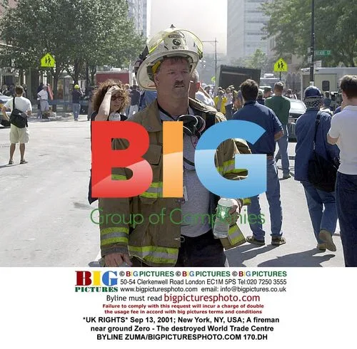 Fireman near Ground Zero after 9/11