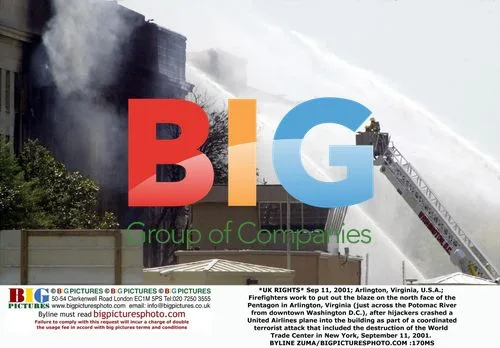 Firefighters battle Pentagon blaze after 9/11 attack