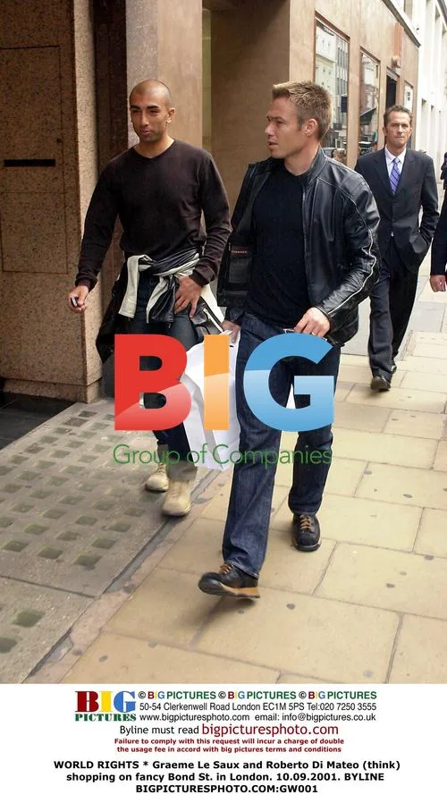 Graeme Le Saux and Roberto Di Mateo shopping in London