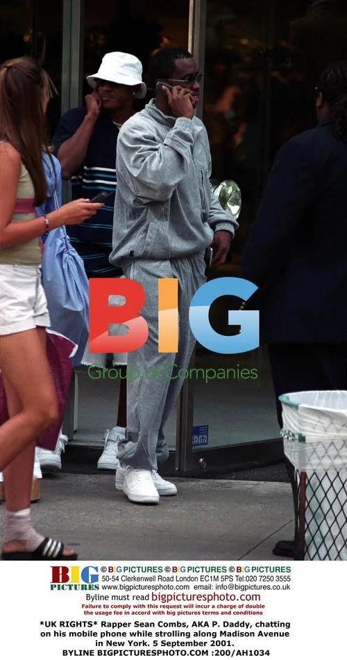 Sean Combs chatting on mobile in New York