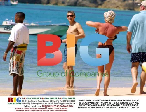 Gary Lineker and Family at Caribbean Beach