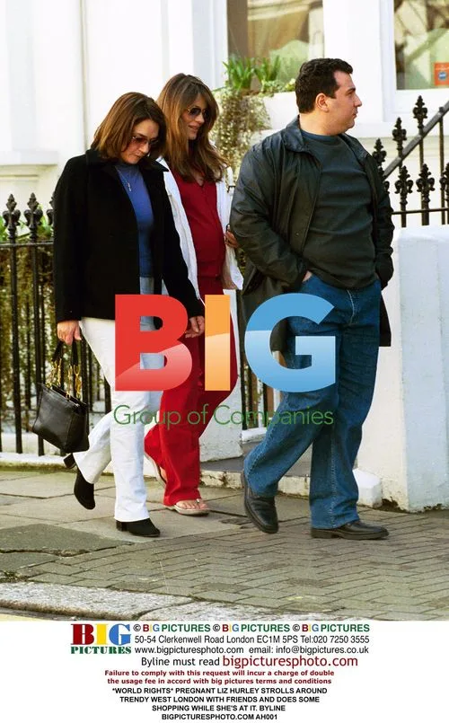 Liz Hurley Pregnant Shopping in London