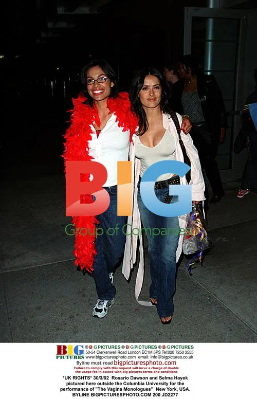 Rosario Dawson and Selma Hayek at "The Vagina Monologues"