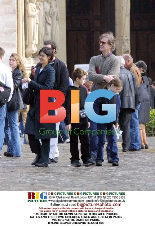 Kevin Kline and Family Visit Notre Dame in Paris