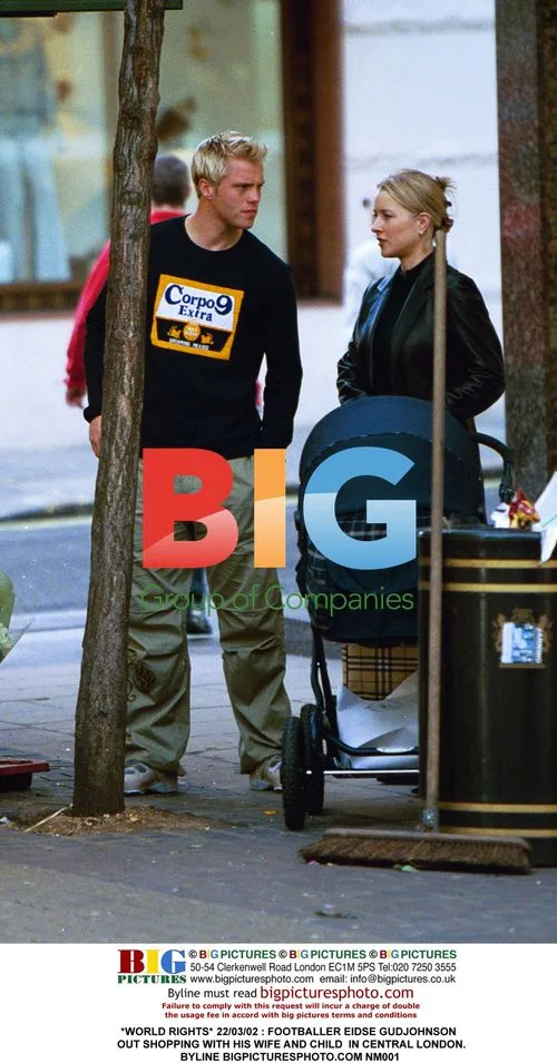 Footballer Eidse Gudjohnson out shopping with family