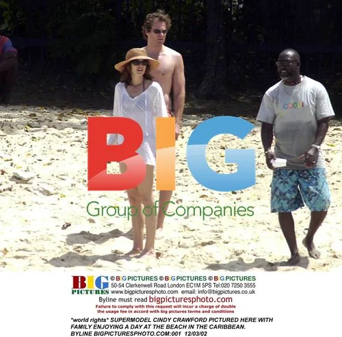 Cindy Crawford at the Beach in the Caribbean