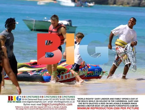 Gary Lineker and family at Caribbean beach