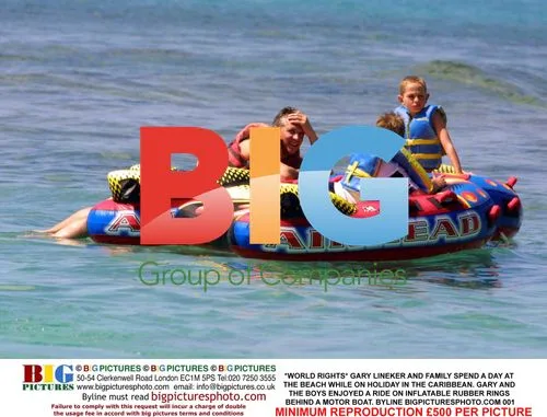 Gary Lineker and Family at Caribbean Beach