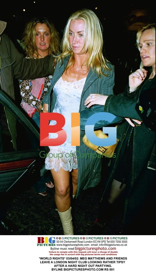 Meg Matthews and friends leave London club