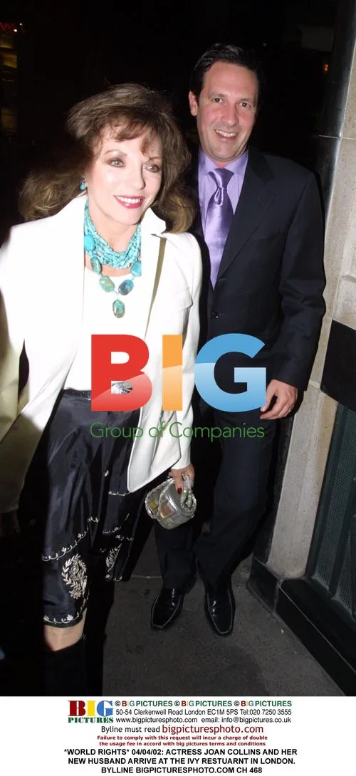 Joan Collins and Husband Arrive at the Ivy Restaurant