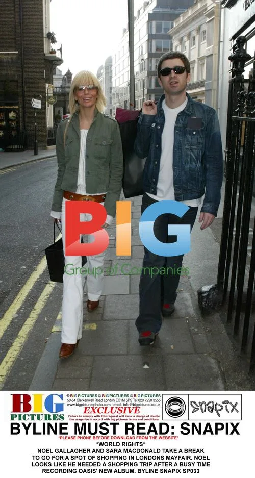 Noel Gallagher and Sara Macdonald Shopping in Mayfair