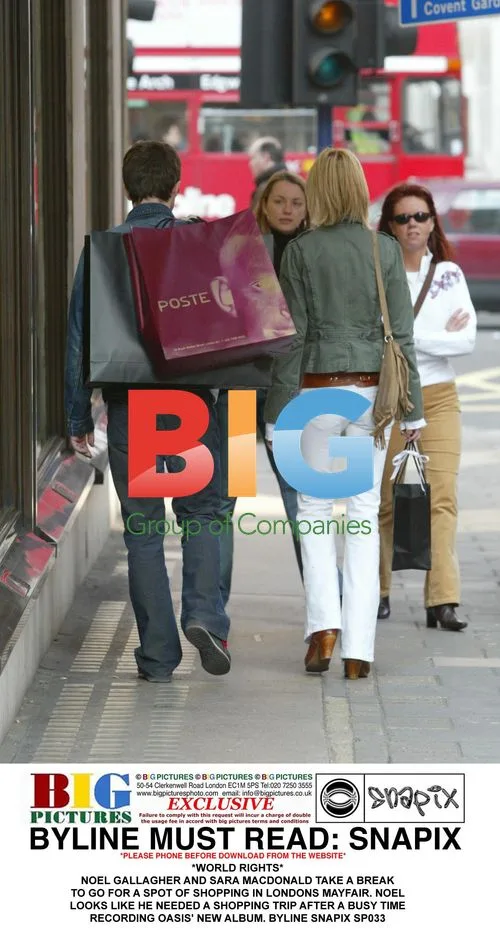 Noel Gallagher and Sara Macdonald go shopping in Mayfair