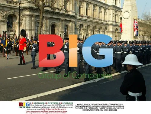The Queen Mother's Coffin Passes Cenotaph