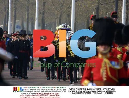 Queen Mother's Coffin Travels Down The Mall