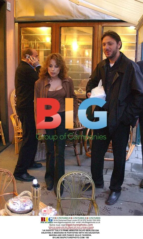 Silvio Berlusconi with daughter and fiance in Portofino