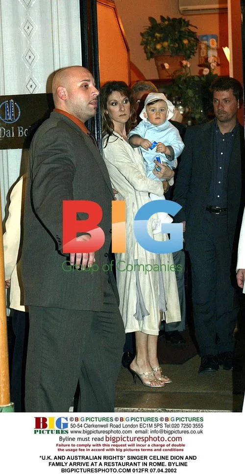 Celine Dion and family arrive in Rome