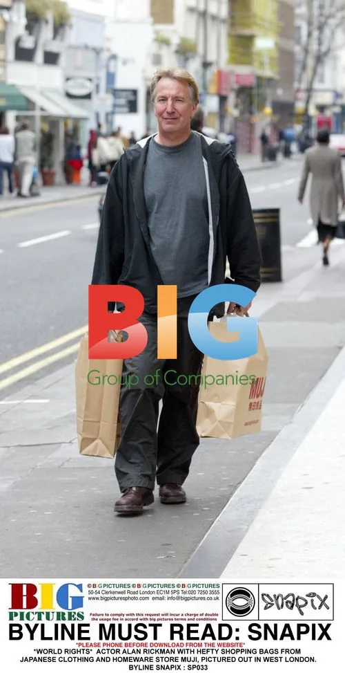 Alan Rickman Shops at Muji in West London
