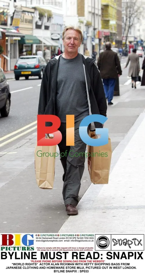 Alan Rickman Shopping at MUJI in West London