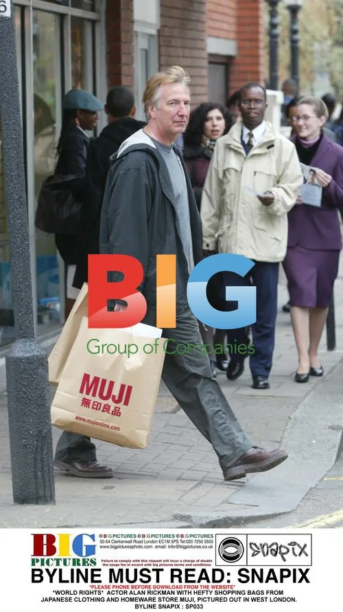 Alan Rickman Shops at Muji in West London