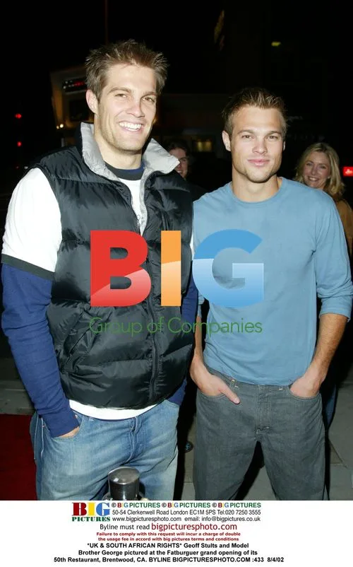 Geoff Stults and Model Brother George at Fatburguer Grand Opening