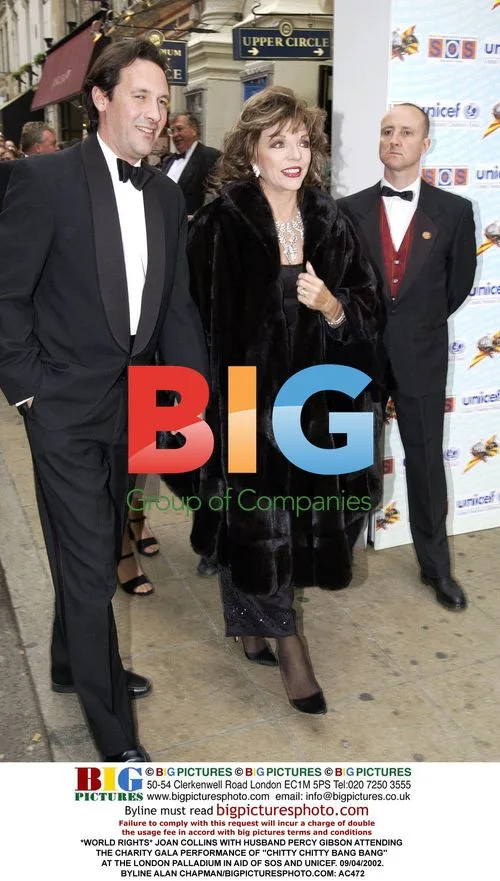 Joan Collins and Husband at Charity Gala