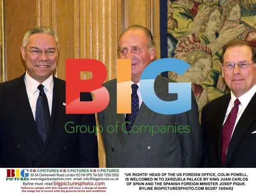 Colin Powell Welcomed to Zarzuela Palace, Spain