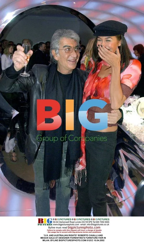 Roberto Cavalli and Megan Gale at Furniture Fair