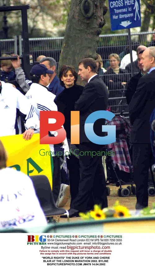 Duke of York and Cherie Blair at London Marathon 2002