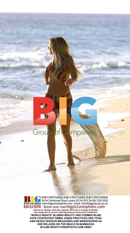 Emma Jones Relaxes on Barbados Beach