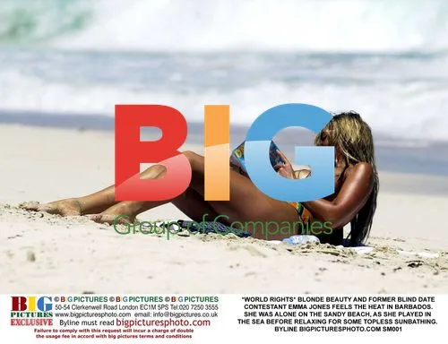 Emma Jones Topless Sunbathing in Barbados
