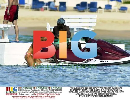 BLONDE BEAUTY EMMA JONES ON JETSKI IN BARBADOS
