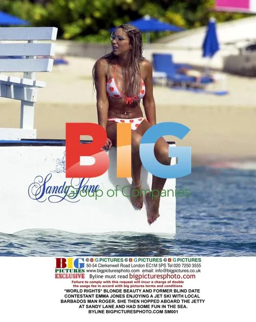 Emma Jones enjoys jet ski in Barbados