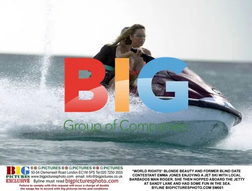 Blonde Beauty Emma Jones Jet Skiing in Barbados