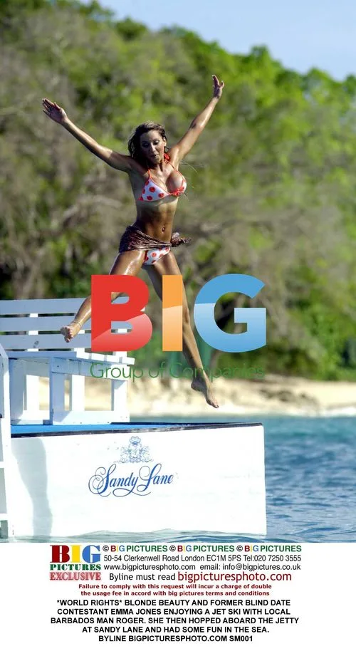 Emma Jones Jet Skiing in Barbados