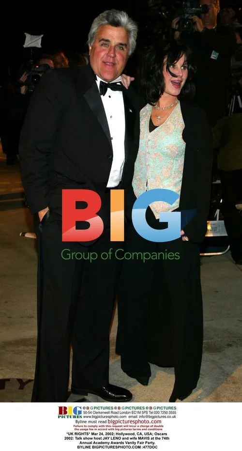 Jay Leno and Wife Mavis at 2002 Oscars Vanity Fair Party