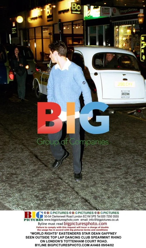 Actor Dean Gaffney outside Spearmint Rhino