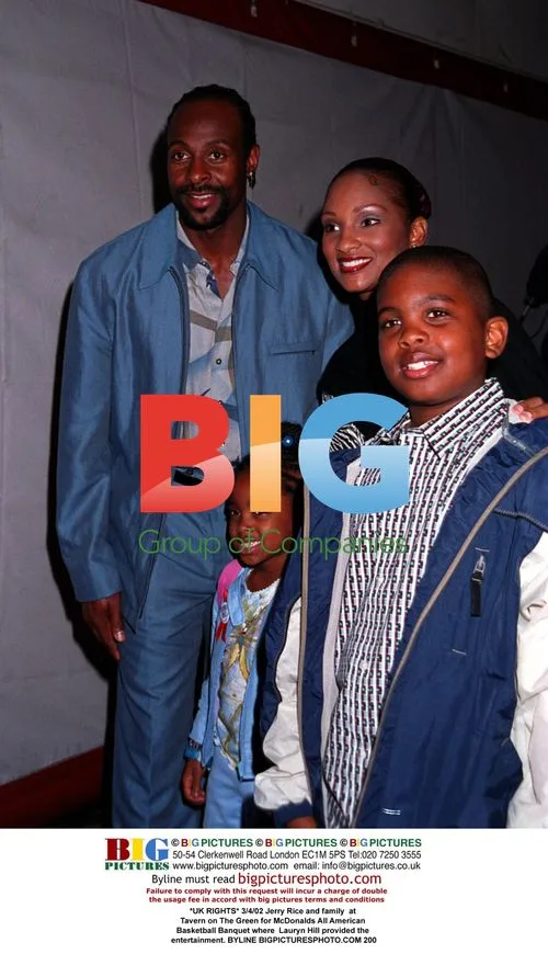 Jerry Rice and family at basketball banquet