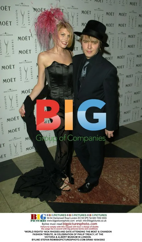 Nick Rhodes and date at Moet & Chandon Fashion Tribute