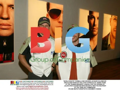 F1 Drivers Villeneuve and Panis at Art Exhibition