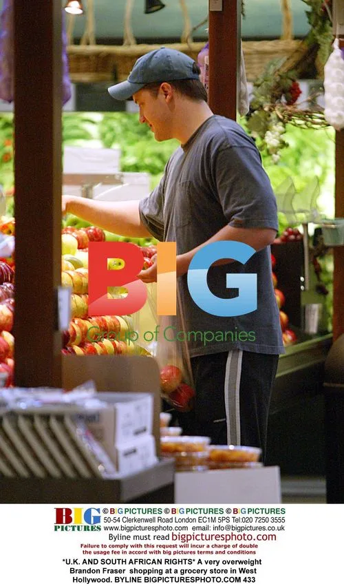 Overweight Brandon Fraser shopping in West Hollywood